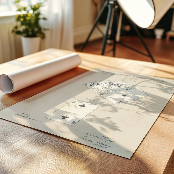 a sheet of paper sitting on top of a wooden table