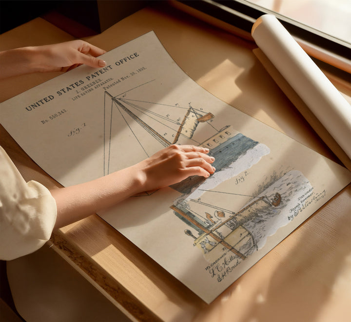 a person holding a piece of paper on top of a table