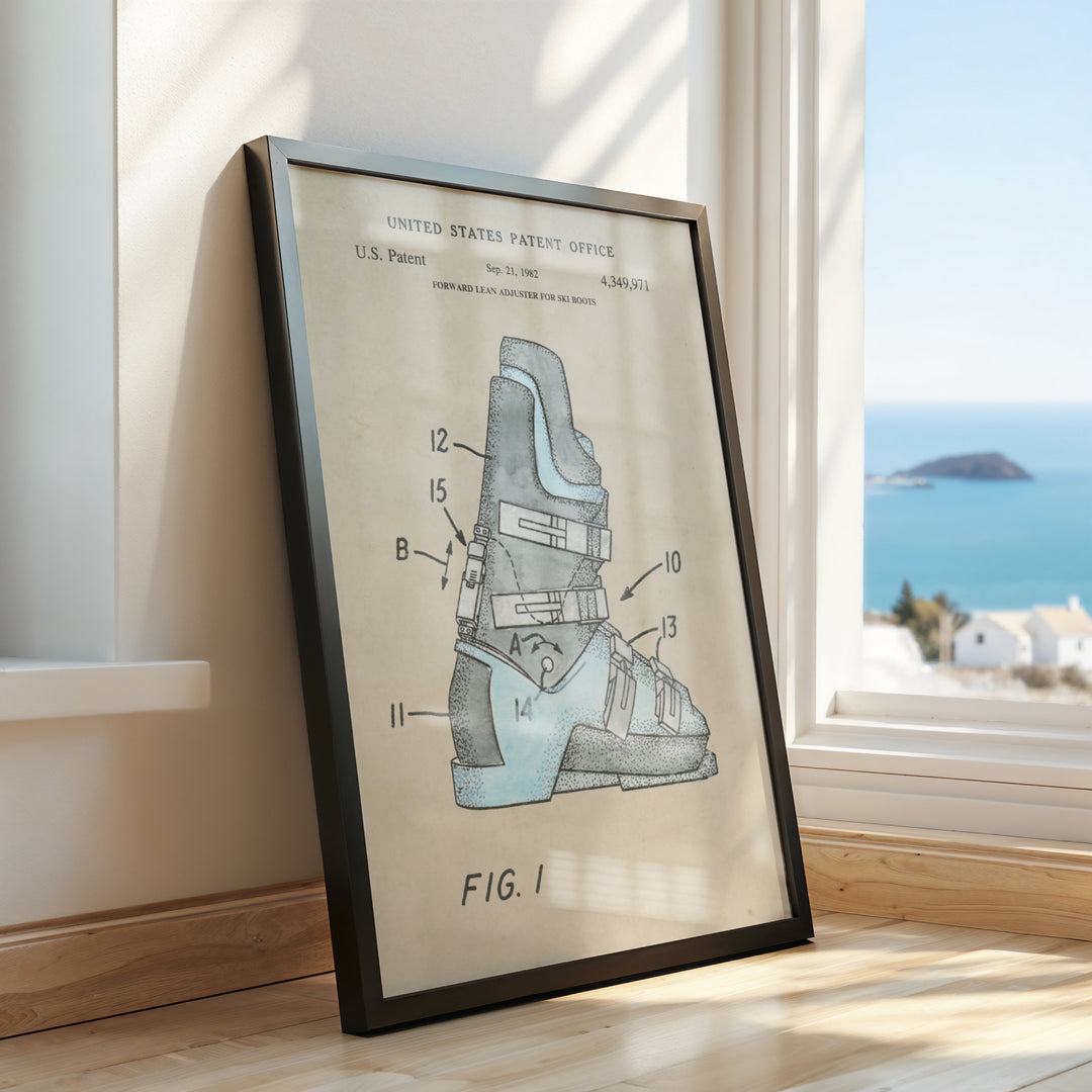 a picture frame with a drawing of a shoe