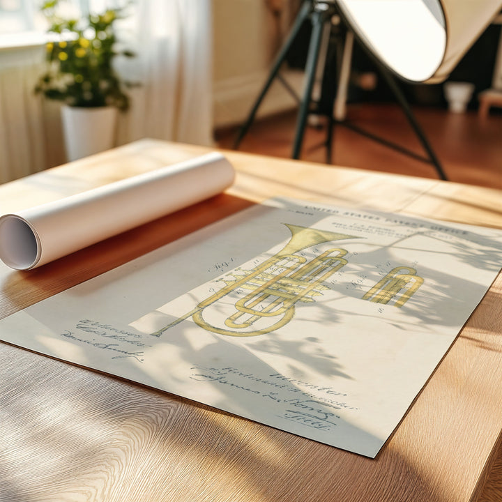 a sheet of paper sitting on top of a wooden table