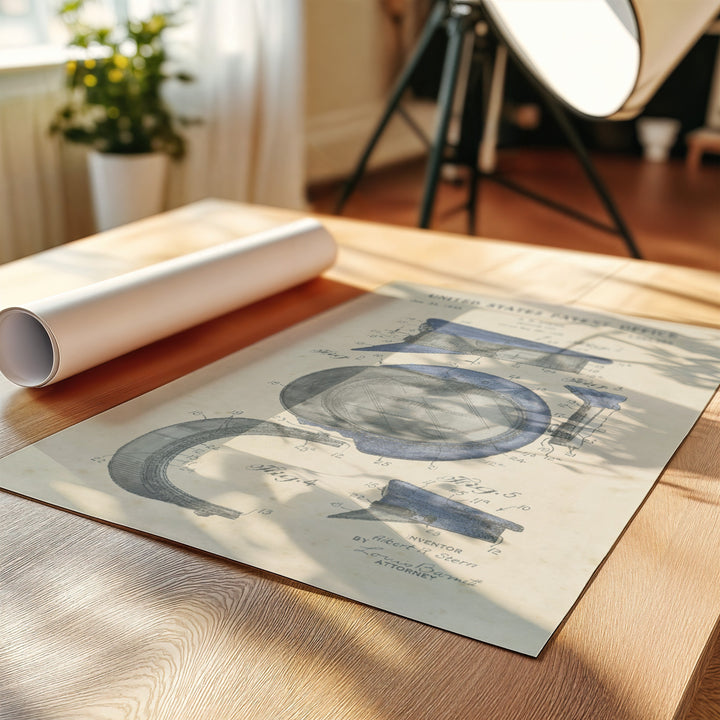 a roll of paper sitting on top of a wooden table