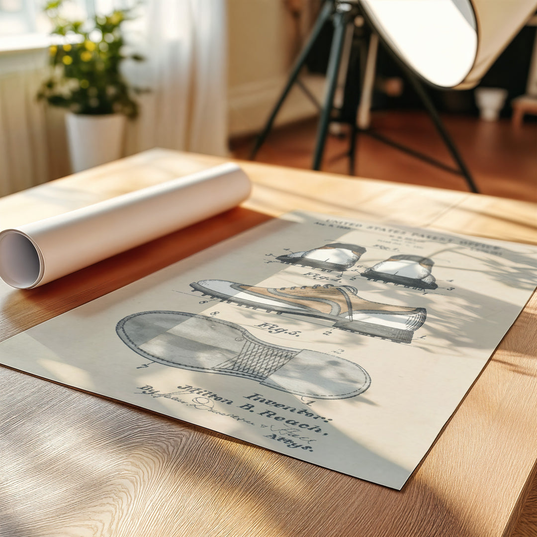 a roll of paper sitting on top of a wooden table