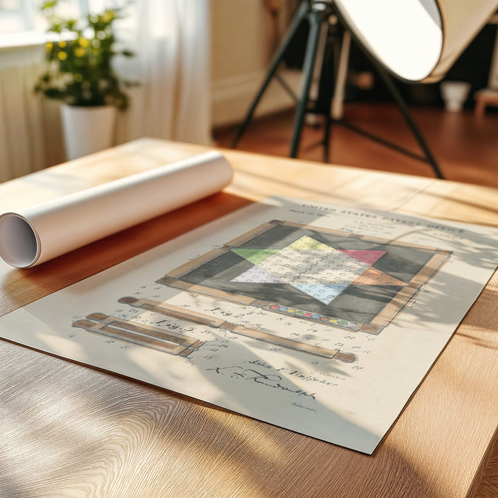 a roll of paper sitting on top of a wooden table