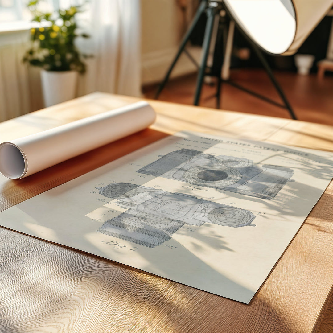 a roll of paper sitting on top of a wooden table