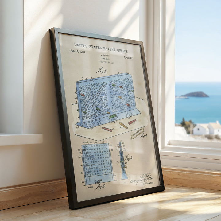 a picture of a map on a window sill