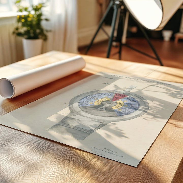 a roll of paper sitting on top of a wooden table