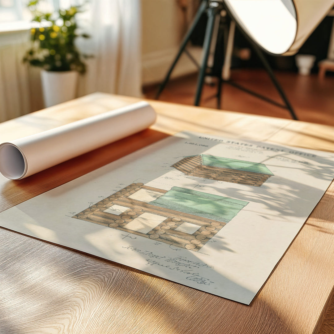 a roll of paper sitting on top of a wooden table