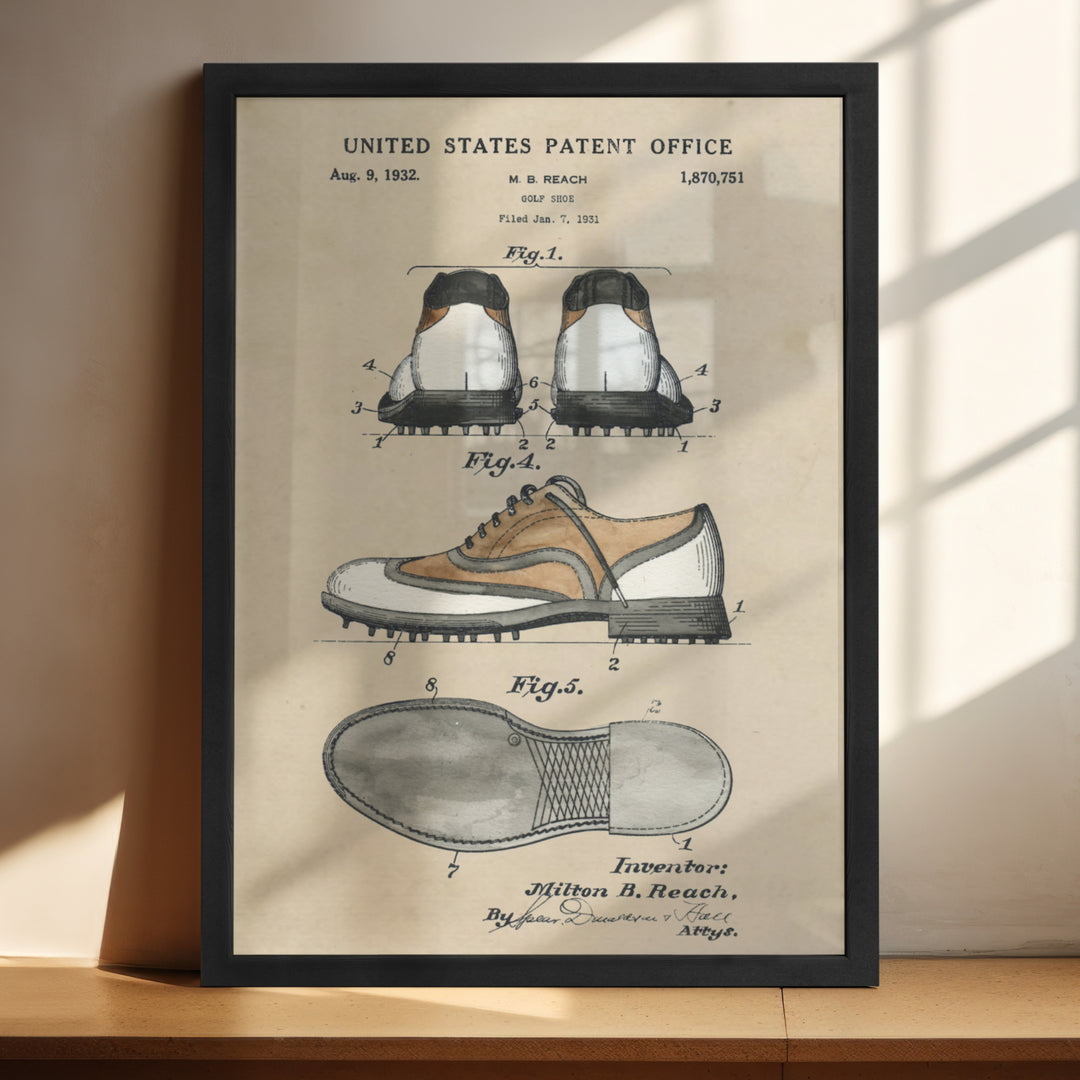 a framed picture of a pair of shoes