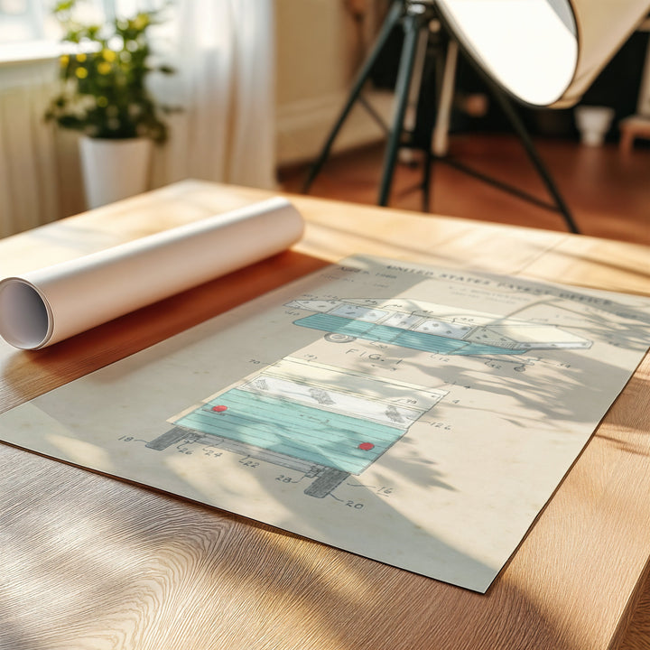 a roll of paper sitting on top of a wooden table