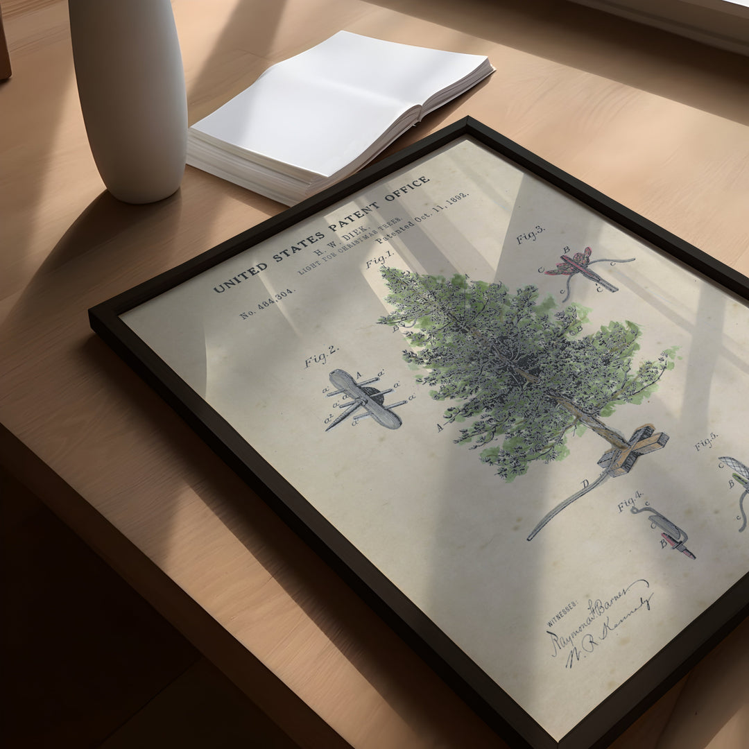 a picture of a tree on a table