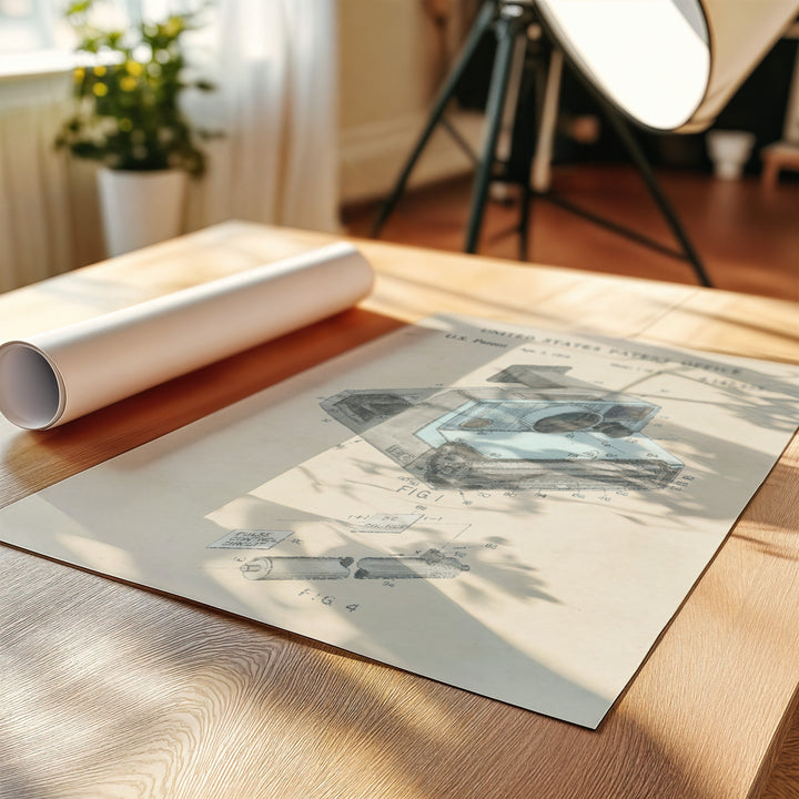 a roll of paper sitting on top of a wooden table