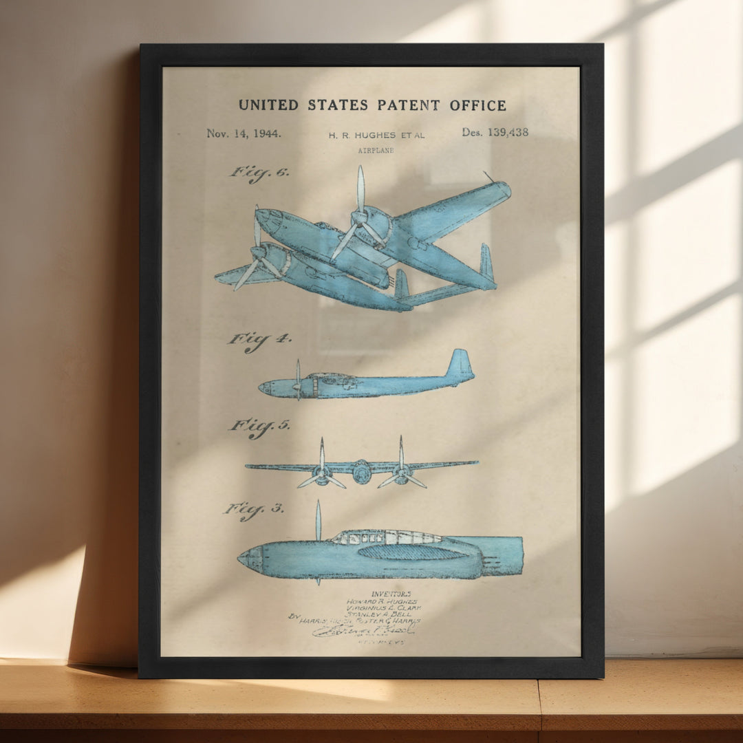 a picture of a plane on a shelf