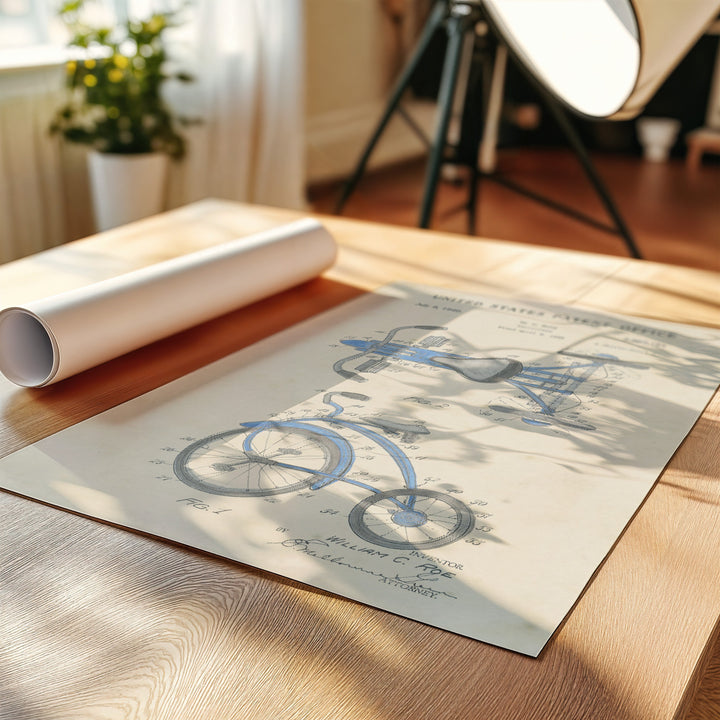 a roll of paper sitting on top of a wooden table