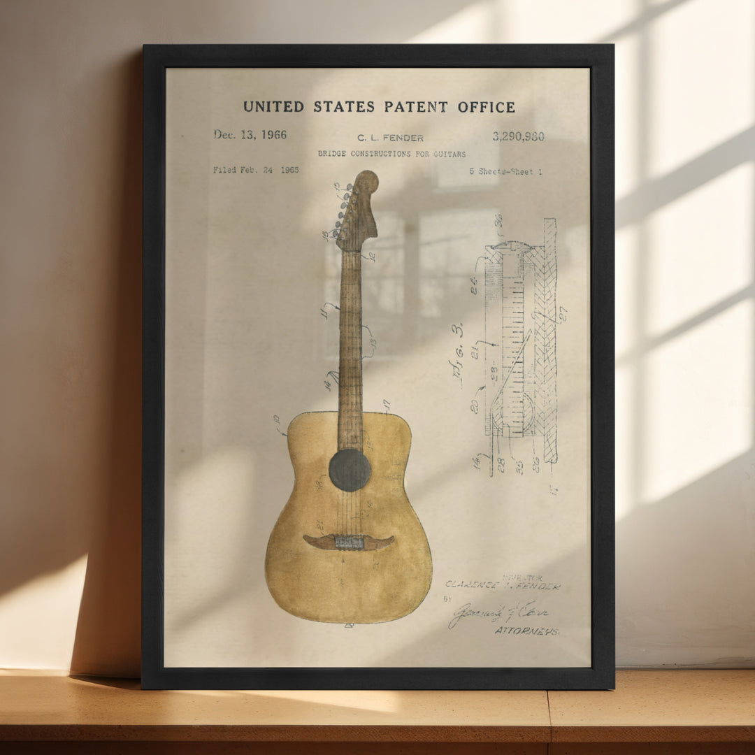 a picture of a guitar on a shelf