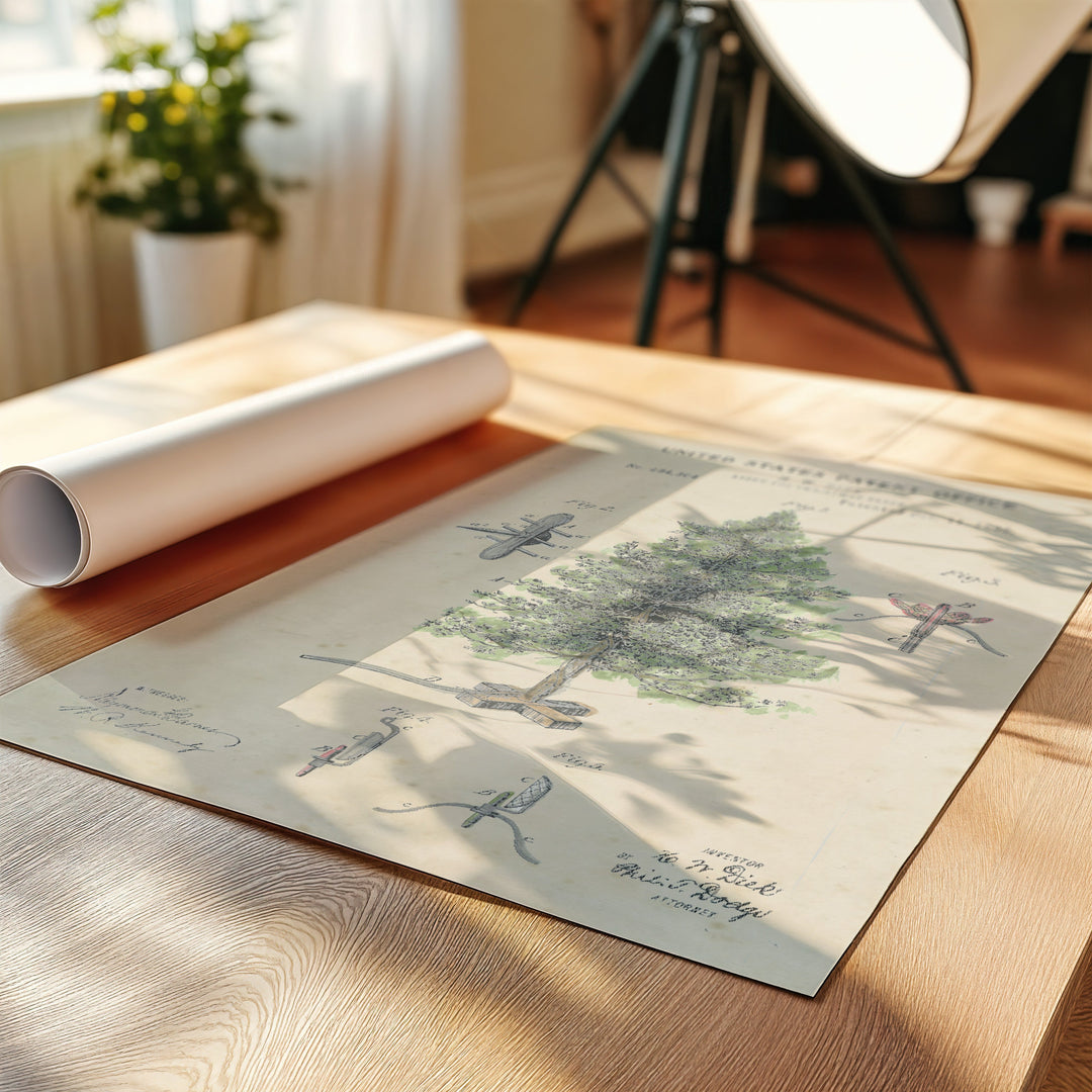 a roll of paper sitting on top of a wooden table