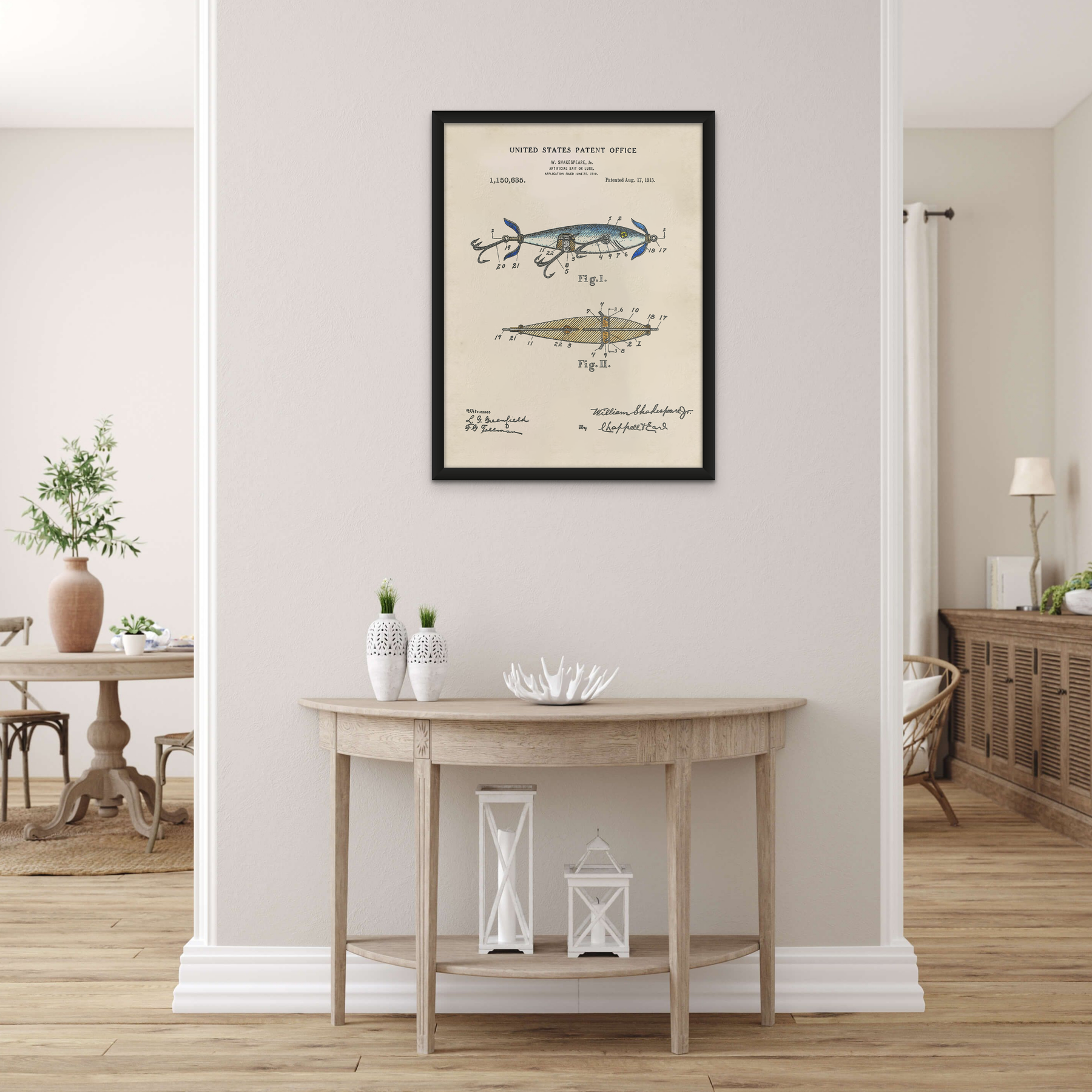 Framed Blue Fishing Lure Patent Prints – Timeless Patents