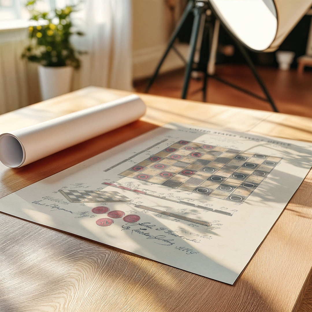 a roll of paper sitting on top of a wooden table