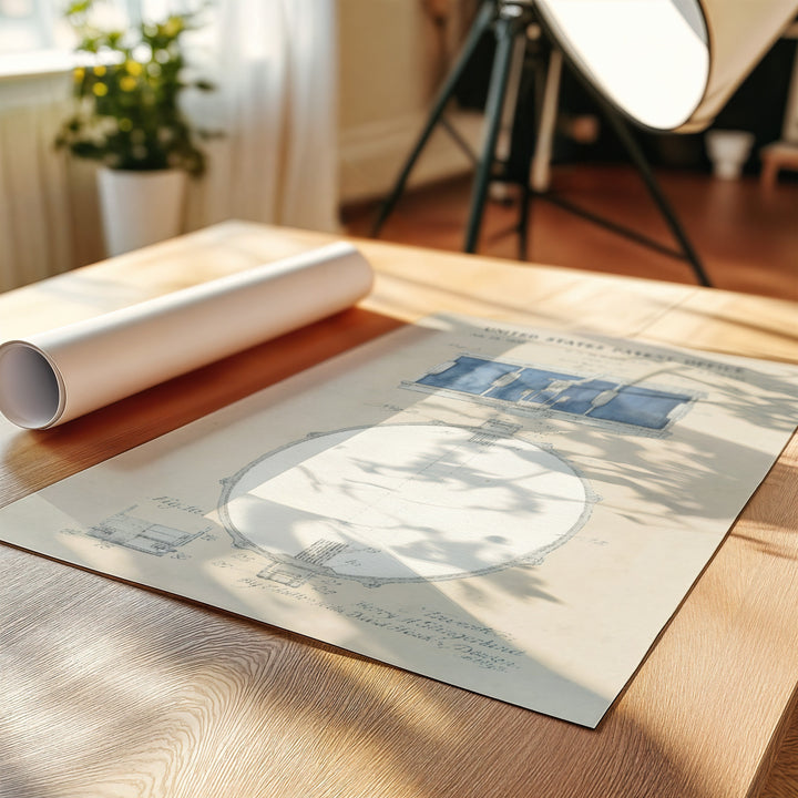 a roll of paper sitting on top of a wooden table