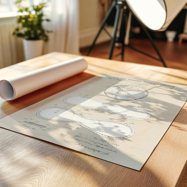 a roll of paper sitting on top of a wooden table