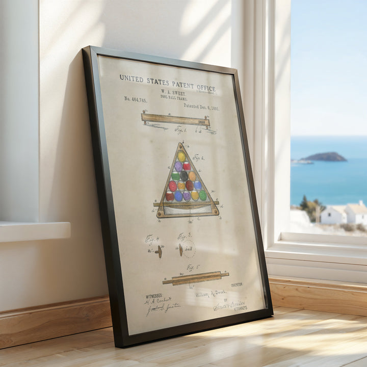 a picture frame with a drawing of a triangle