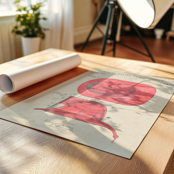 a roll of paper sitting on top of a wooden table