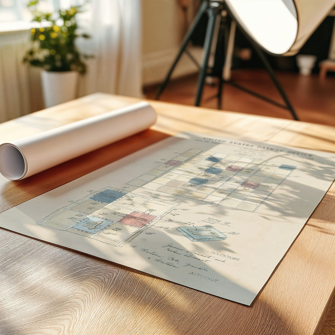 a white sheet of paper sitting on top of a wooden table