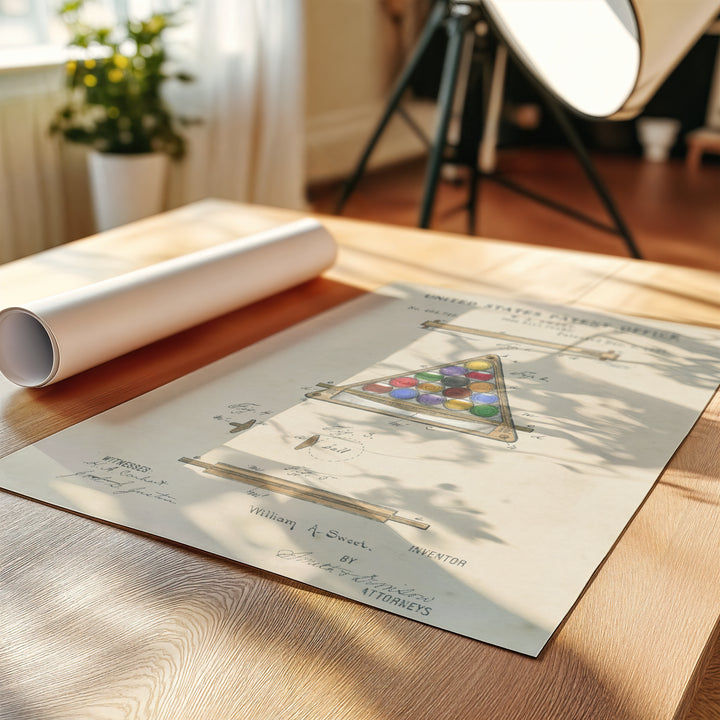 a roll of paper sitting on top of a wooden table