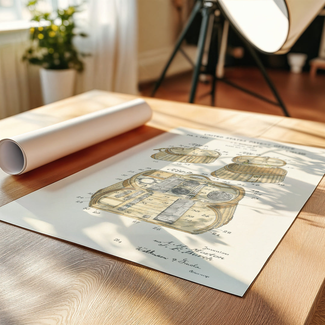 a rolled up piece of paper sitting on top of a wooden table