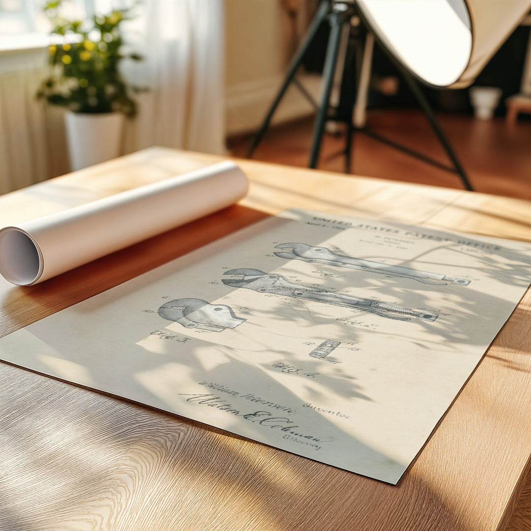 a roll of paper sitting on top of a wooden table